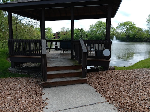 7537 175th St Unit 514, Tinley Park, IL 60477 - dock with a gazebo and a deck with water view