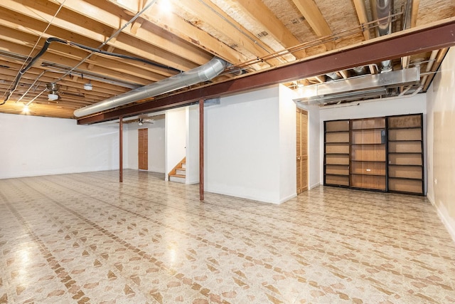 1376 Dahlgren Ln, Minooka, IL 60447 - finished below grade area featuring stairs and baseboards