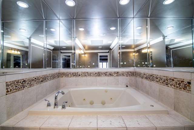 22388 Crimson Ln, Frankfort, IL 60423 - bathroom featuring a tub with jets and ornamental molding