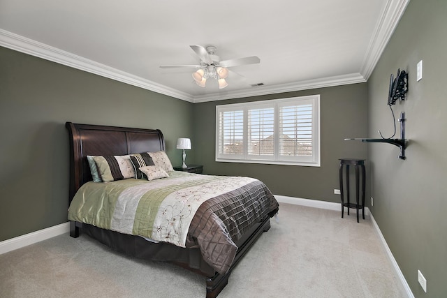 22388 Crimson Ln, Frankfort, IL 60423 - bedroom featuring ornamental molding, carpet floors, baseboards, and ceiling fan