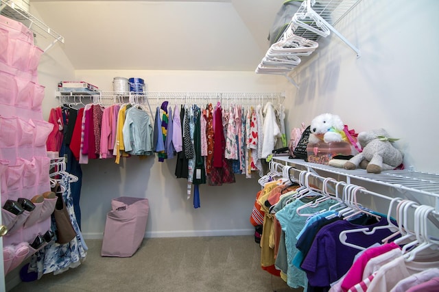 22388 Crimson Ln, Frankfort, IL 60423 - walk in closet featuring vaulted ceiling and carpet