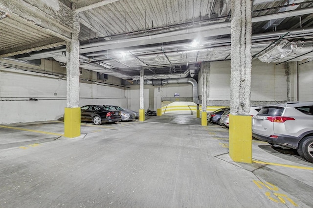 view of parking garage