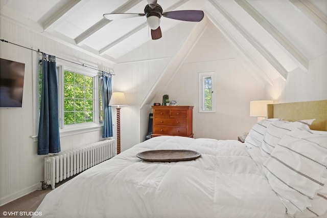 505 Jackson Ave, Glencoe, IL 60022 - bedroom with radiator, a ceiling fan, and carpet floors