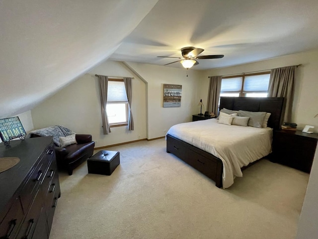 3254 W 115th St, Chicago, IL 60655 - bedroom featuring multiple windows, light colored carpet, a ceiling fan, and vaulted ceiling