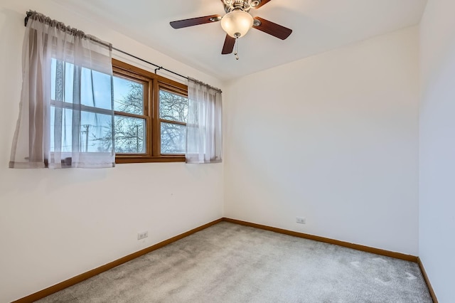 3254 W 115th St, Chicago, IL 60655 - carpeted empty room featuring baseboards and ceiling fan