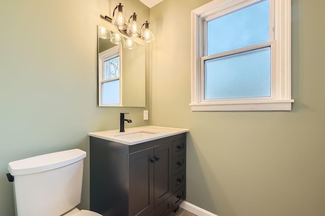 3254 W 115th St, Chicago, IL 60655 - half bath with toilet, vanity, and baseboards