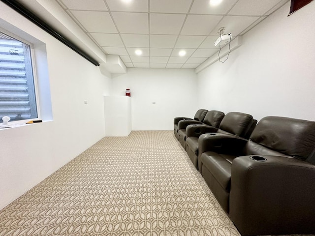 1327 Greenwood Ave, Deerfield, IL 60015 - carpeted cinema featuring a drop ceiling and recessed lighting