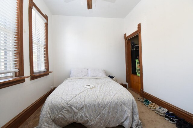 523 E 41st St, Chicago, IL 60653 - carpeted bedroom with ceiling fan and baseboards