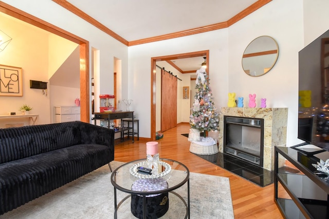 523 E 41st St, Chicago, IL 60653 - living area featuring wood finished floors, ornamental molding, and baseboards