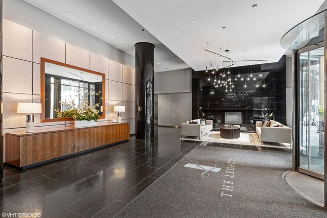 60 E Monroe St Unit 3308, Chicago, IL 60603 - lobby with a towering ceiling and recessed lighting