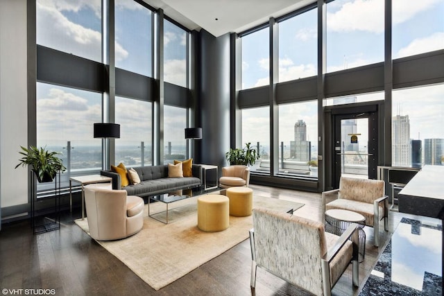 60 E Monroe St Unit 3308, Chicago, IL 60603 - building lobby featuring a towering ceiling, expansive windows, and a view of city