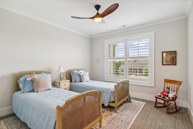604 Cayman Way, Savoy, IL 61874 - bedroom with crown molding and ceiling fan