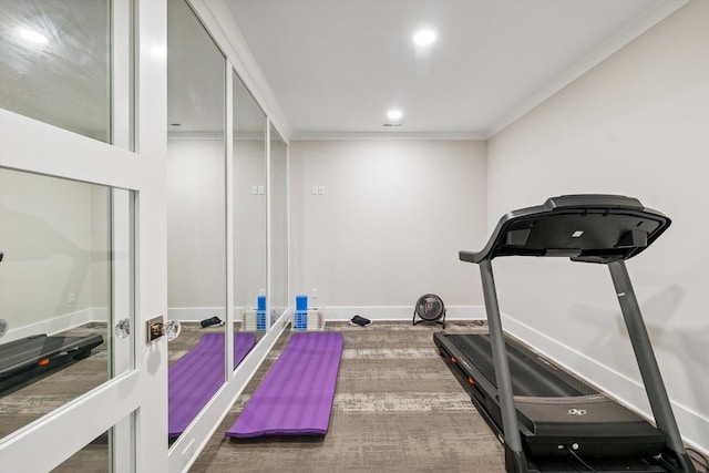 604 Cayman Way, Savoy, IL 61874 - workout room with ornamental molding and recessed lighting