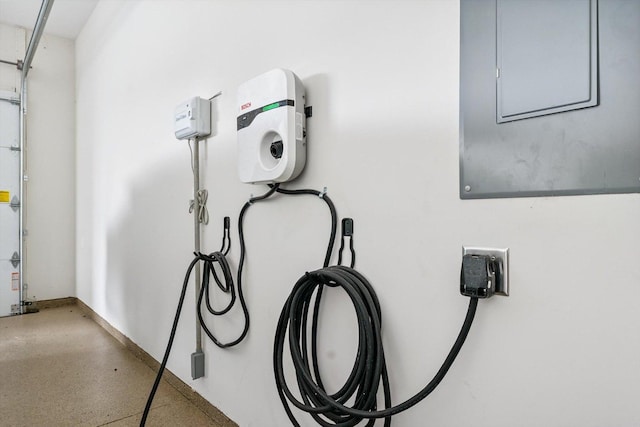 604 Cayman Way, Savoy, IL 61874 - garage view of electric panel and speckle patterned floor