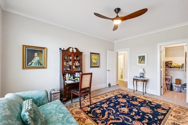 604 Cayman Way, Savoy, IL 61874 - office space featuring a ceiling fan and crown molding
