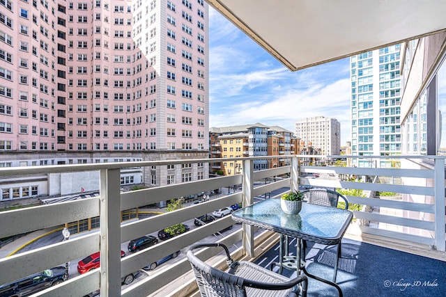 balcony with a city view