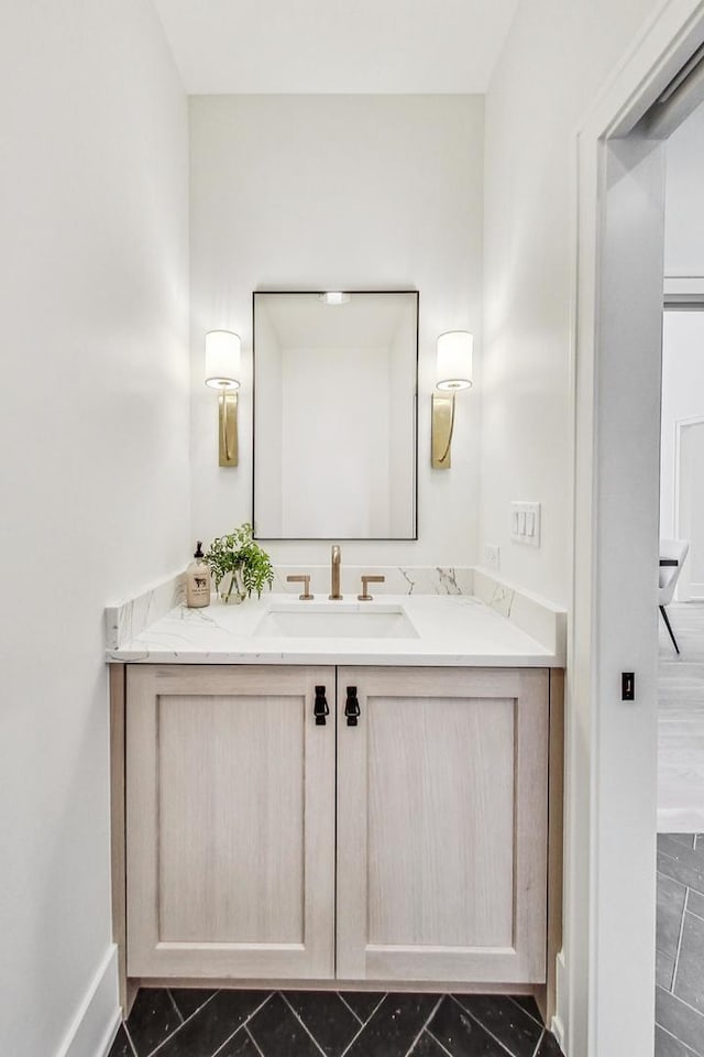 828 E Franklin Ave, Naperville, IL 60540 - bathroom with vanity and baseboards