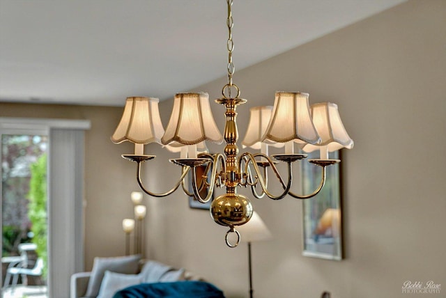 detailed view of a chandelier
