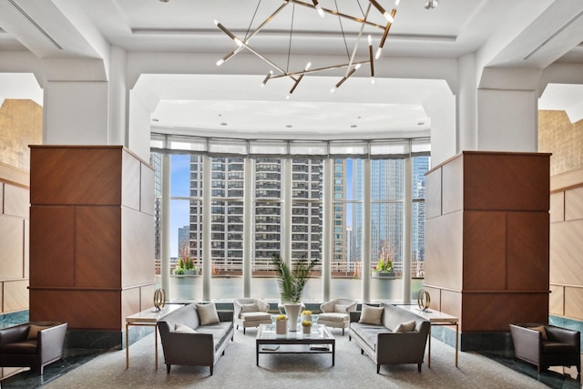100 E Huron St Unit 1806, Chicago, IL 60611 - lobby featuring a city view and floor to ceiling windows