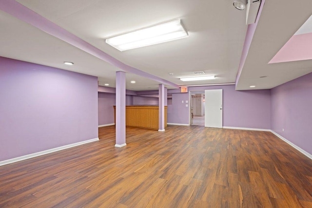 1637 S 48th Ct Unit 9, Cicero, IL 60804 - finished basement with baseboards, wood finished floors, and recessed lighting