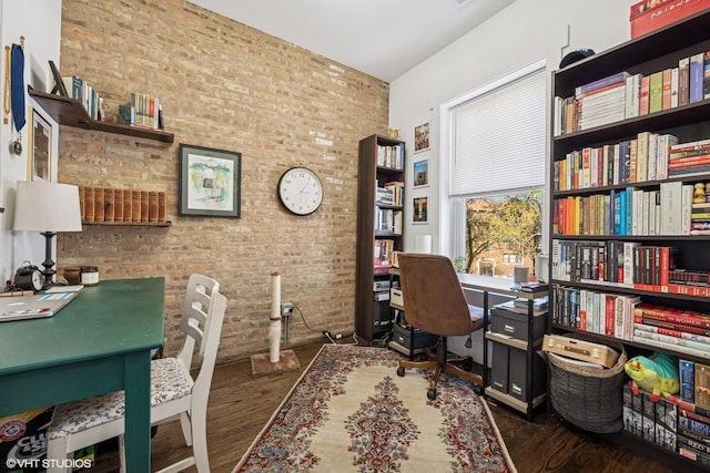 5830 N Glenwood Ave, Chicago, IL 60660 - office with brick wall and wood finished floors