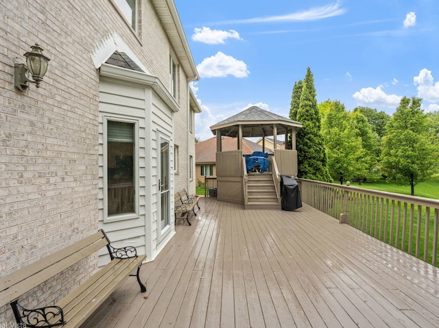 420 Ford Ln, Bartlett, IL 60103 - wooden deck featuring a gazebo