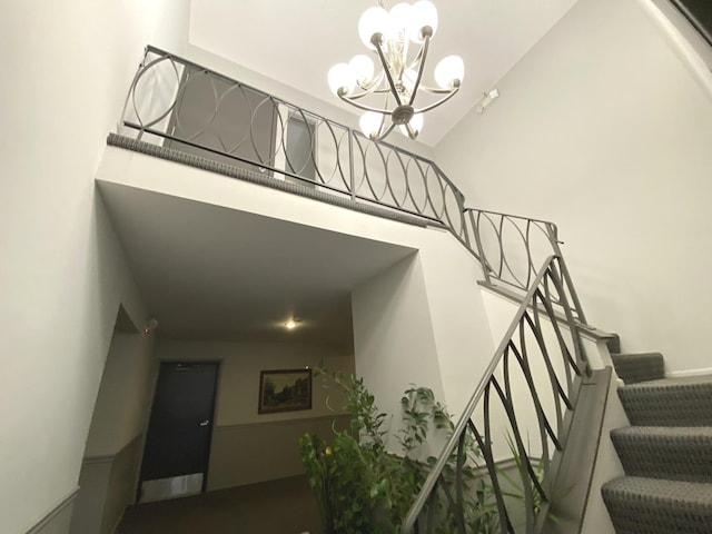 2403 E Brandenberry Ct Unit 2A, Arlington Heights, IL 60004 - stairway with a chandelier