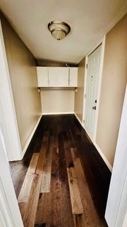 812 W Monroe St, Bloomington, IL 61701 - hallway featuring baseboards and dark wood-type flooring
