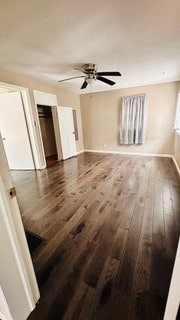 812 W Monroe St, Bloomington, IL 61701 - spare room with wood finished floors, baseboards, and ceiling fan