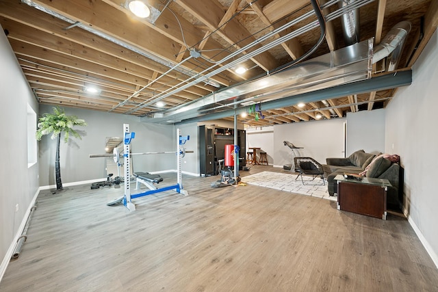 2274 Scotsglen Dr, New Lenox, IL 60451 - exercise area with baseboards and wood finished floors