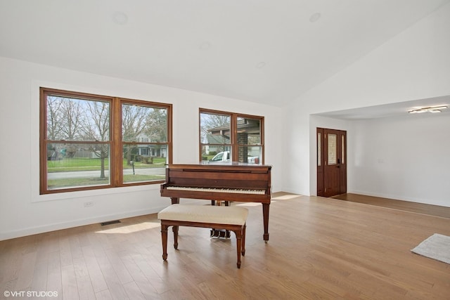 2006 Aldrich Pl, Downers Grove, IL 60516 - sitting room featuring baseboards, light wood-type flooring, and high vaulted ceiling