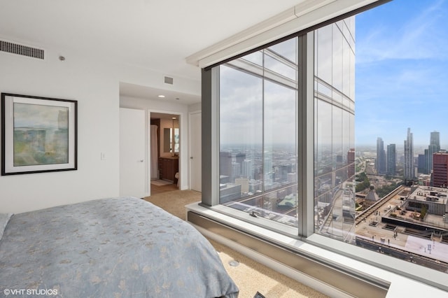 60 E Monroe St Unit 6203, Chicago, IL 60603 - carpeted bedroom featuring a city view