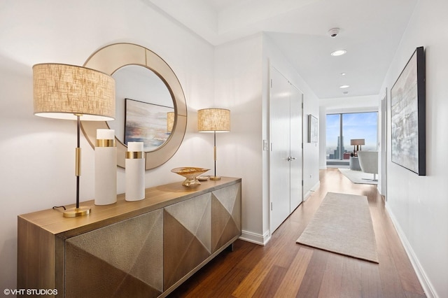60 E Monroe St Unit 6203, Chicago, IL 60603 - corridor with wood finished floors, baseboards, and recessed lighting