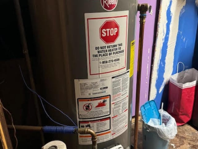 utilities featuring gas water heater