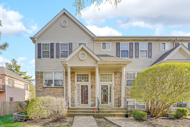 62 E Emma Ct, Palatine, IL 60067 - view of front of home with stone siding and fence