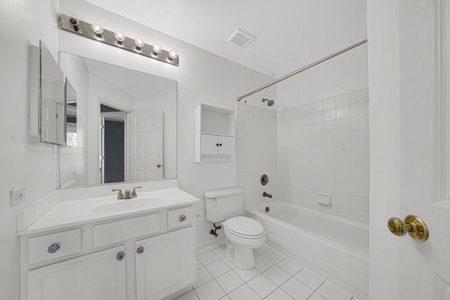 62 E Emma Ct, Palatine, IL 60067 - bathroom with tile patterned flooring, toilet, bathtub / shower combination, vanity, and baseboards