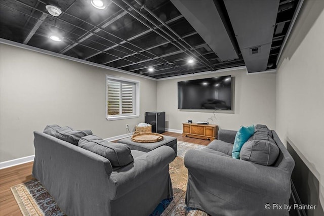 8926 Cook Way, Huntley, IL 60142 - home theater room featuring wood finished floors and baseboards