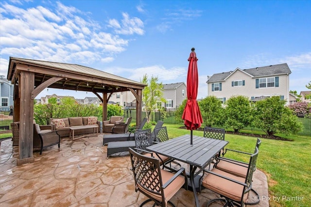8926 Cook Way, Huntley, IL 60142 - view of patio featuring a gazebo, outdoor lounge area, and outdoor dining space