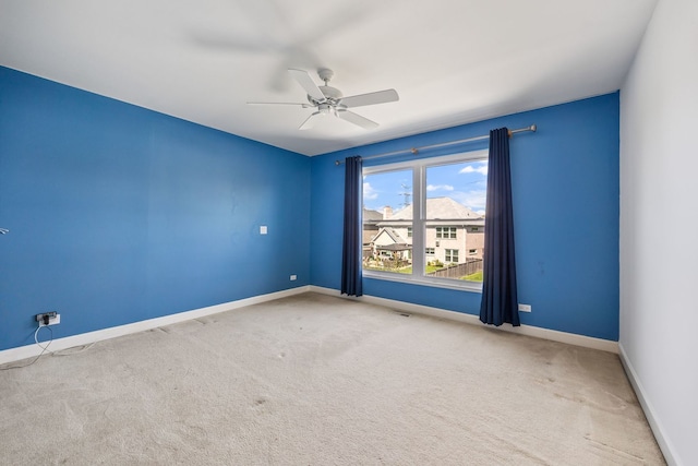9231 N Natchez Ave, Morton Grove, IL 60053 - empty room with carpet, baseboards, and a ceiling fan
