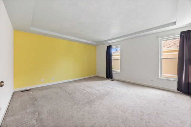 9231 N Natchez Ave, Morton Grove, IL 60053 - carpeted empty room with a raised ceiling and baseboards