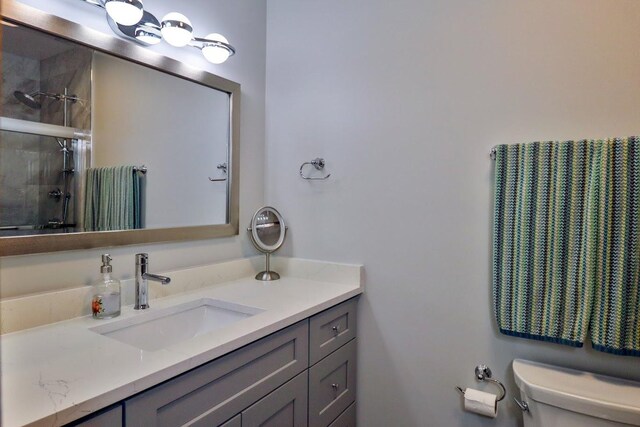 140 Princeton St, Hoffman Estates, IL 60169 - bathroom featuring a shower with door, toilet, and vanity