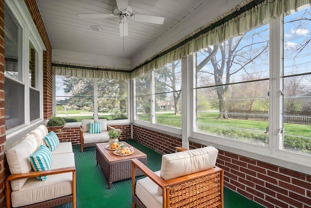 745 Konen Ave, Aurora, IL 60505 - sunroom / solarium with outdoor lounge area and a ceiling fan