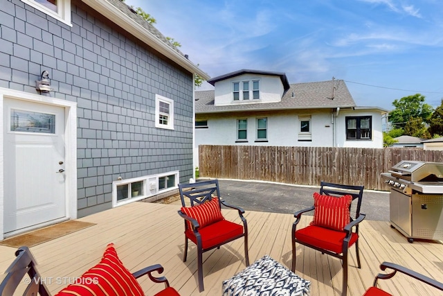 4627 S Wolf Rd, Western Springs, IL 60558 - wooden terrace featuring area for grilling