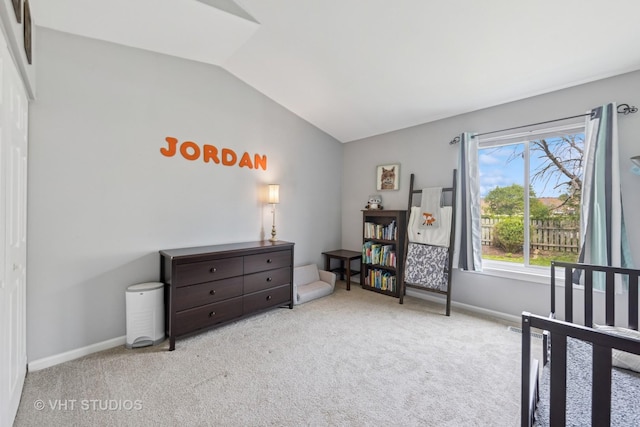1247 Trinity Dr, Carol Stream, IL 60188 - carpeted bedroom with vaulted ceiling and baseboards