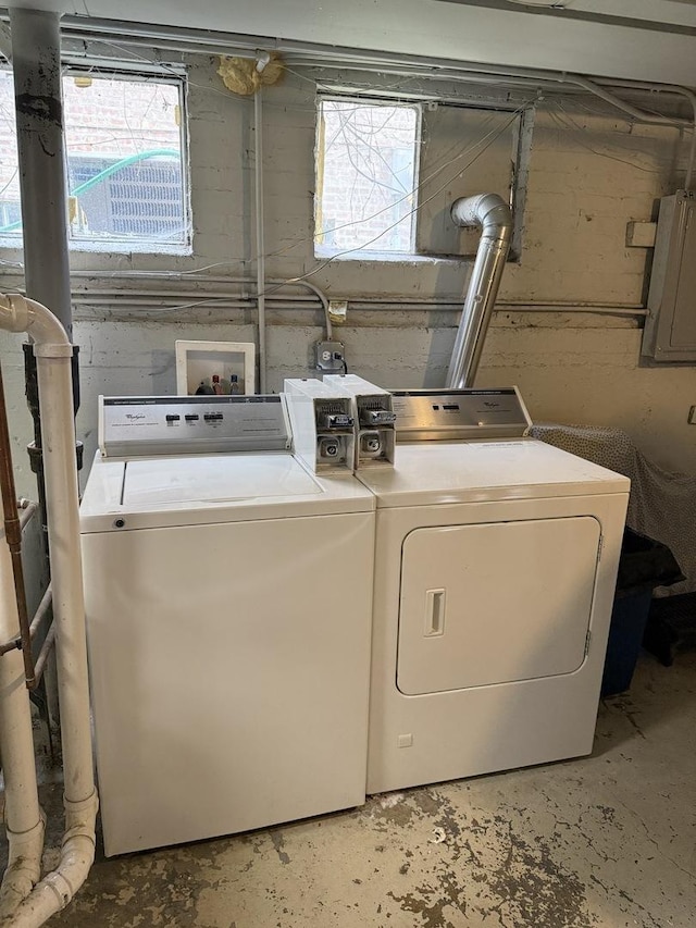 8137 Keating Ave, Skokie, IL 60076 - washroom with separate washer and dryer and electric panel