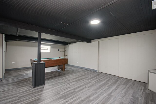 5533 S Menard Ave, Chicago, IL 60638 - game room with wood finished floors, billiards, baseboards, and wooden ceiling