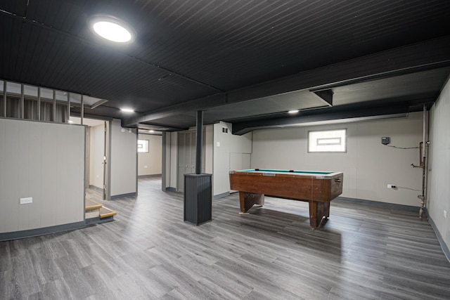 5533 S Menard Ave, Chicago, IL 60638 - recreation room with wood finished floors, pool table, and baseboards