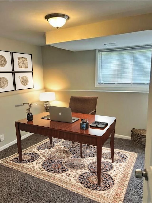 3702 Peach Grove Ln, Hazel Crest, IL 60429 - office area with baseboards and carpet