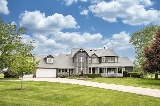 56 Huntsman Ln, Plano, IL 60545 - view of front facade with driveway, a front yard, and a porch