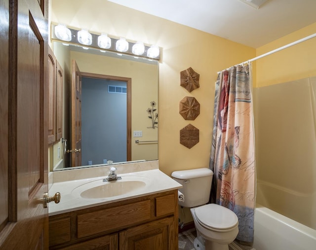 56 Huntsman Ln, Plano, IL 60545 - bathroom with toilet, vanity, and shower / bath combination with curtain